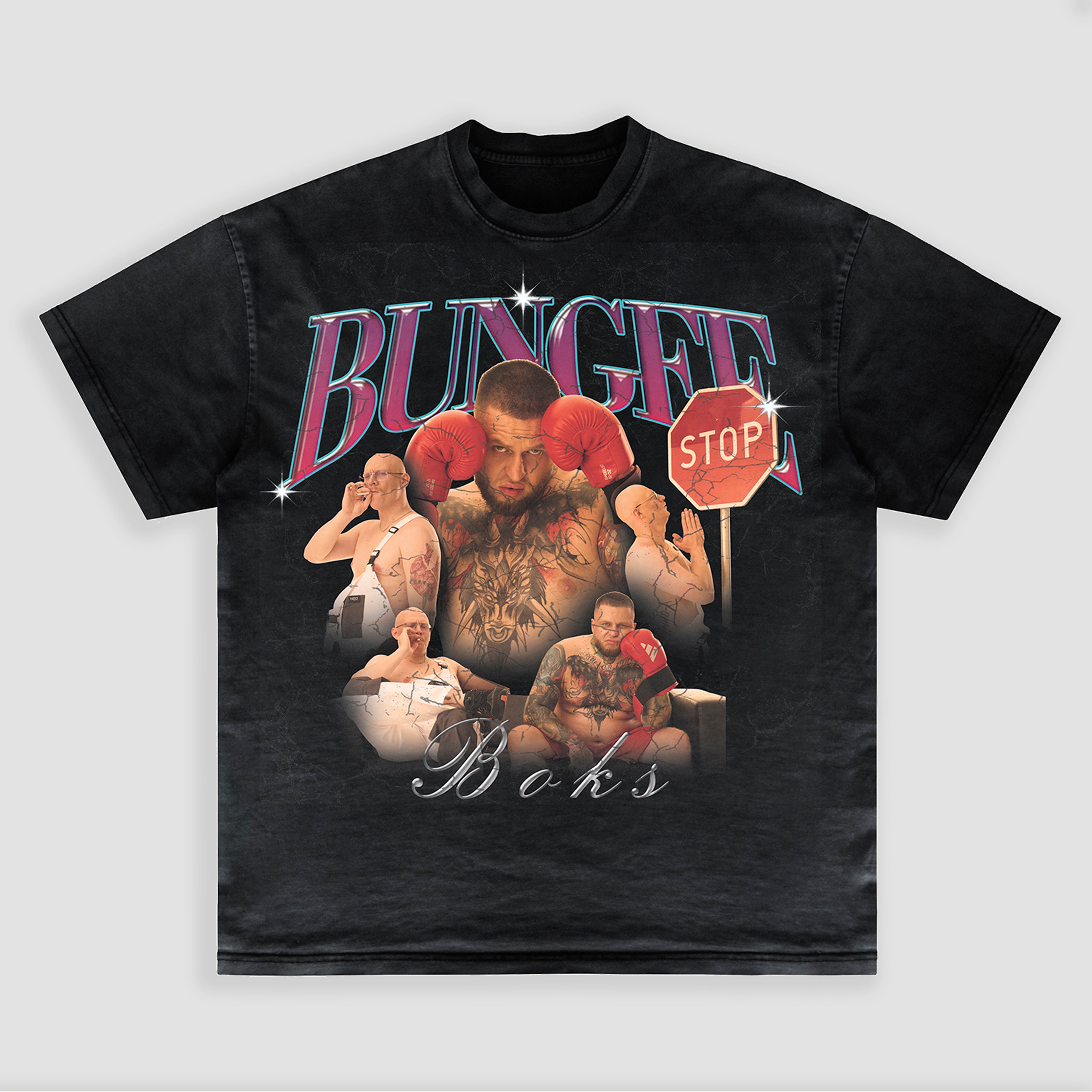 BUNGEE (BLACK WASHED T-SHIRT)